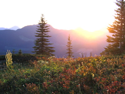 Sunset over the mountains