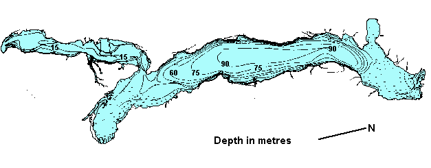 Bathymetric map Stave Lake